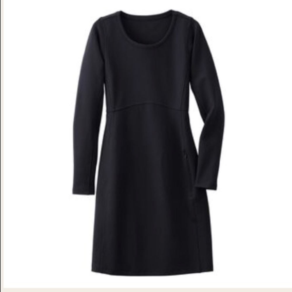 Duluth Trading black wearwithall Ponte Knit dress